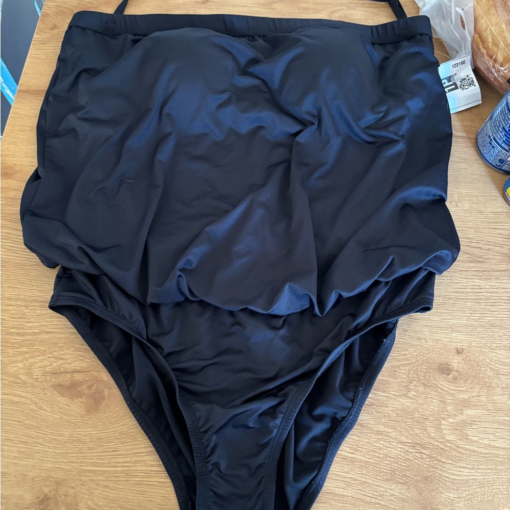 Sleek Black One Piece Swimsuit Full Coverage